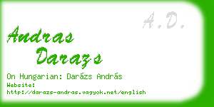 andras darazs business card