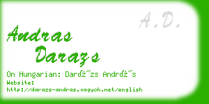 andras darazs business card